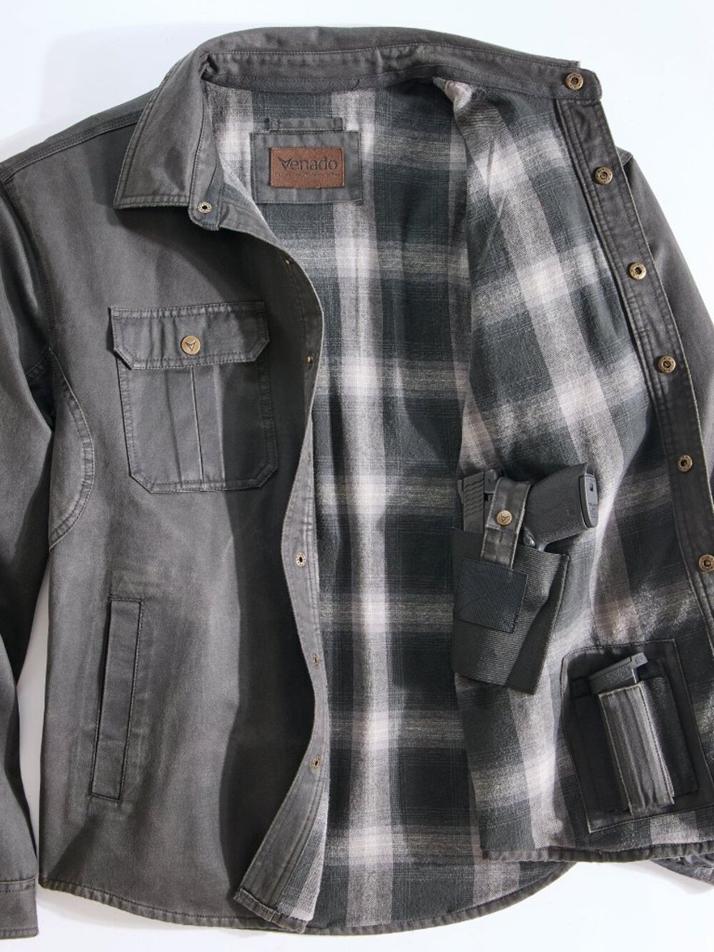 Bountyman Concealed Carry Shirt Jacket - Black | 4XL